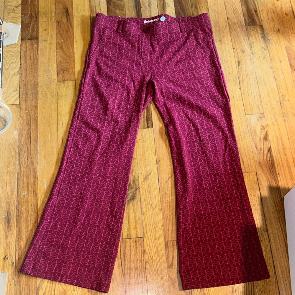 Burgundy Trousers With back Pockets